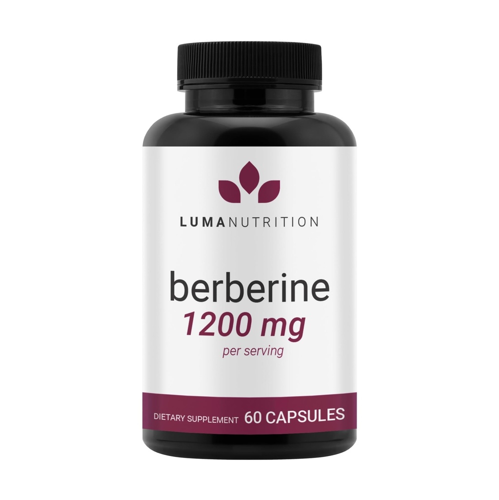 Luma Nutrition Berberine Supplement - Berberine HCL 1200mg Per Servieren - Vegan, Glutenfrei, Non-GMO - 60 Kapseln
