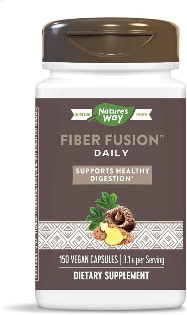 Nature's Way Fiber Fusion Daily, 3,1 g pro Portion, 150 Kapseln, Packung mit 3