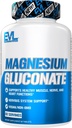 Evlution Nutrition Magnesium Gluconate - Muskel + Nerve + Herzgesundheitsergänzung - Nervous System Support - Vegan & Non-GMO - 60 Servierungen