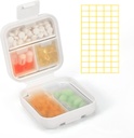 Dynippy Daily Pill Organizer 5 Komponenten Portable Moisture Proof Small Pill Case für Pocket Purse Travel Pill Box Portable Medicine Vitamin Fish Oil Holder Container (White)