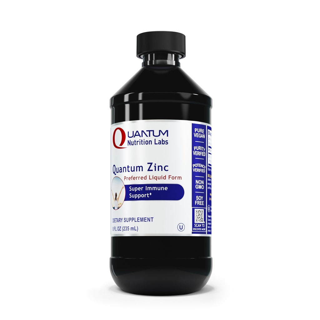 Quantum Nutrition Labs Flüssige Zink-Ergänzung Tropfen - Zinksulfat-Tinktur für Erwachsene, 25mg pro Servieren, Stoffwechselfunktion und Immununterstützung - 8 Fl Oz Bottle