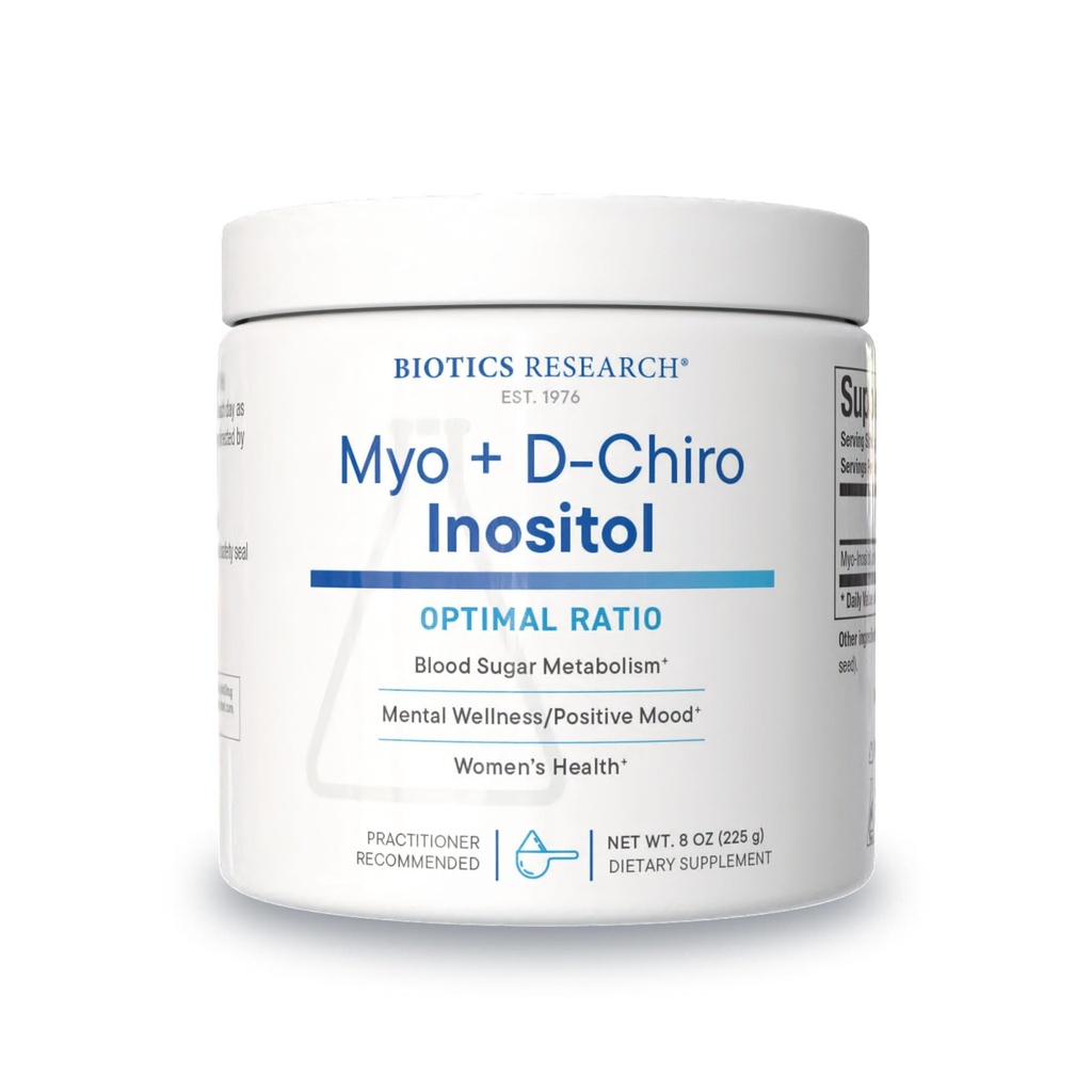 Biotics Research Balanced B8 Powder, Myo inositol und D Chiro inositol, 40:1 Ratio, Frauengesundheit, Neural Communication, Fette Stoffwechsel, Gefäßgesundheit, Haarwachstum 8 Unzen