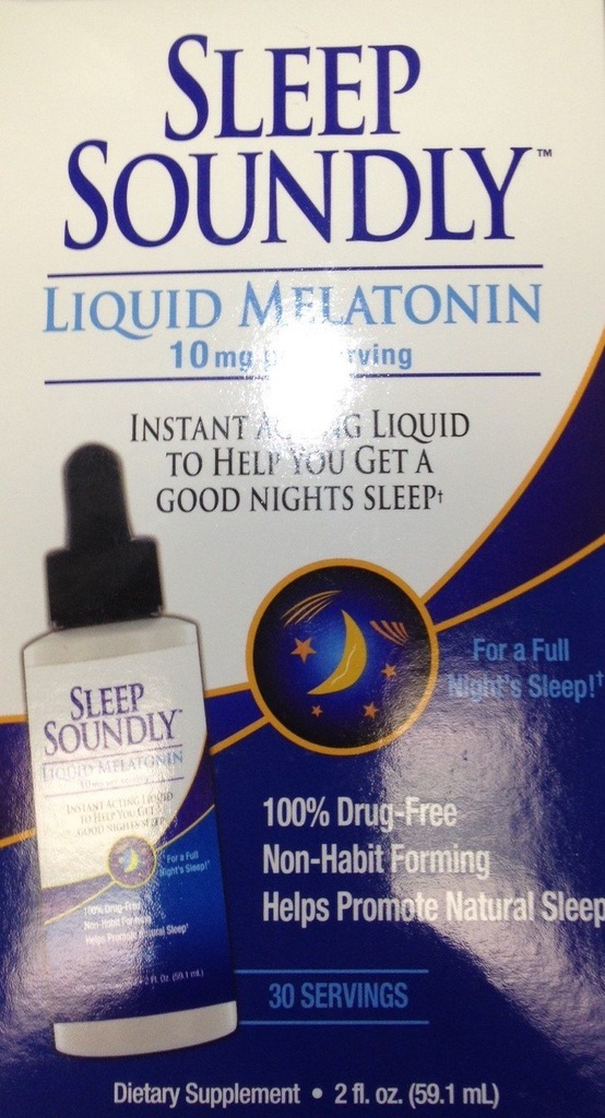 Sleep Soundly Liquid Melatonin 10mg, Instant Acting Sleep Formula, 30 servings, 2 Fl Oz (Pack of 1)