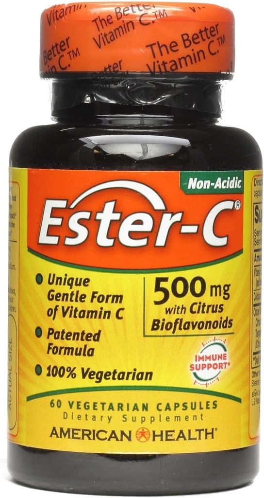 American Health, Ester-C, 500 Milligrams, 60 Veggie Capsules