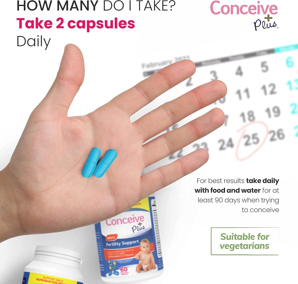 CONCEIVE PLUS Mens Motility Bundle Mens Fertility 60 + Motility Supplement 60 Capsules