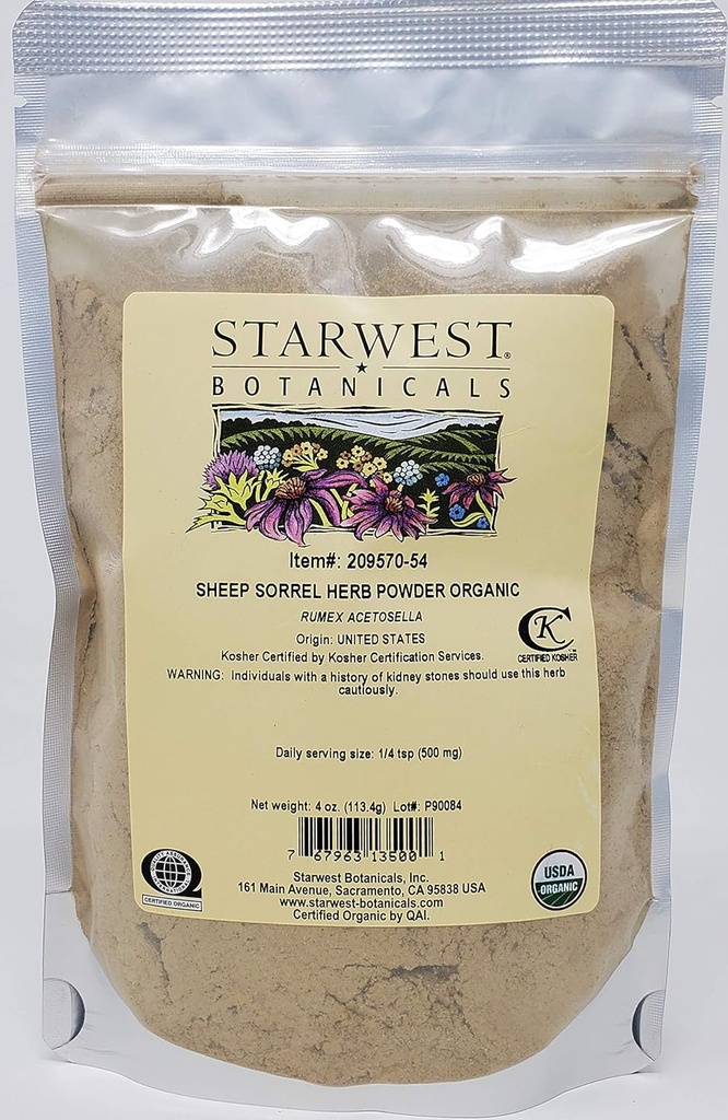 Starwest Botanicals Bio-Schafsorrel Kräuterpulver, 4 Unzen