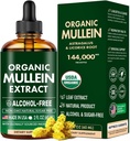 Mullein Drops für Lunge, Mullein Leaf & Licorice Extract Support Lung Cleanse & Healthy Breathing, Bio Mullein Leaf Tinkture Herbal Supplement, keine Additive Mullein Extract Drops 2 fl Oz 60Ml
