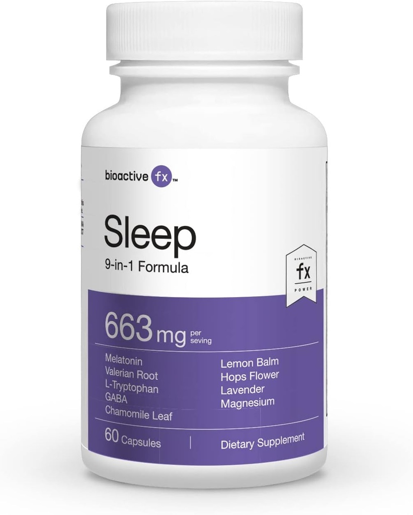 Schlaf - 60 Kapseln - Alle natürlichen -100% Drug-Free Sleep-Hilfe und Non-Habit Forming- Leistungsstarke 9-in-1 Formel mit einem erweiterten Kräuter-Komplex