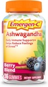 Emergen-C Vitamin C and Ashwagandha Gummies, Dietary Supplement for Immune Support, Berry Blend, Back to School Essentials - 36 Count