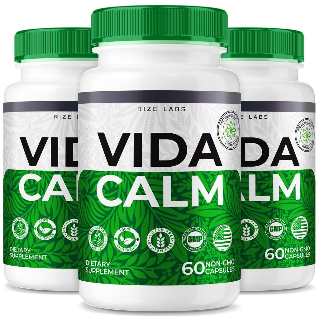 rize labs - Vida Calm Advanced Formula Capsules, bietet maximale Stärke, für Stress, Beruhigung, Entspannung, Ergänzung (180 Kapseln)