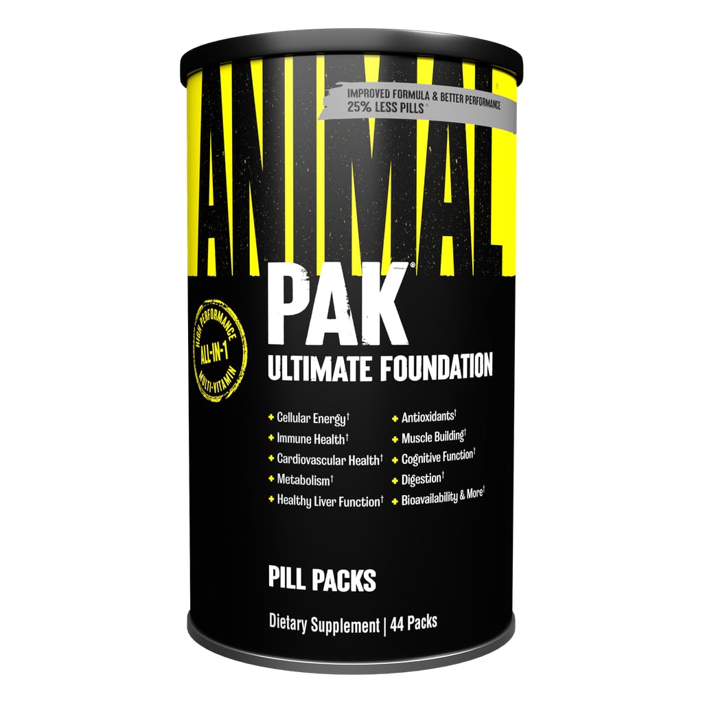 Animal Pak - Convenient Multivitamin für Männer & Frauen Täglich All-in-One Vitamin & Supplement Pack - Zink, Vitamine C, B, D, Aminosäuren und Immununterstützung - Sporternährungsleistung - 44 Zähler