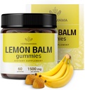 HERBAMA Lemon Balm Calming Gummis - 1500mg Lemon Balm Blatt für Entspannung - Vegan Non-GMO Melissa Officinalis Supplement - 60 Pectin-Based Banana-Flavored Chews