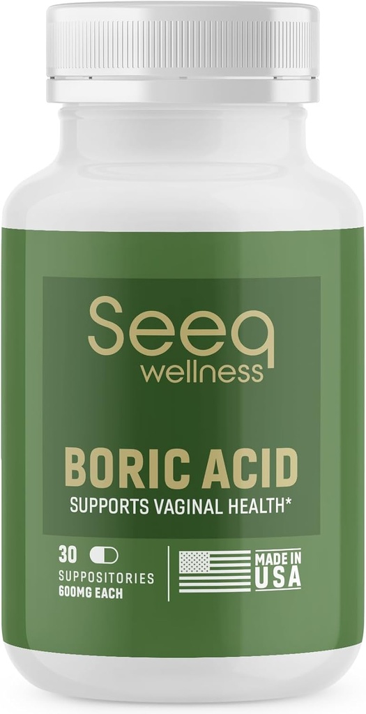 Borische Säure-Suppositorien für Frauen - unterstützt Odor Control und Balance Vaginal PH, Made in USA - 30 Count