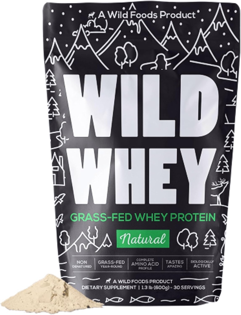 Raw Grass-Fed Whey Protein, Cold Process, Nondenatured, Weide-Raised Cows, Low Carb, Keto, Paleo Friendly, GMO-Free, Gluten-Free, rBGH-Free, U.S.A Made, 480g Protein (1.32 Pfund Unflavored)