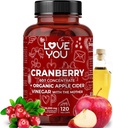 Liebe Sie Cranberry 60:1 Extrakt + Bio Apfel Apfel Apfelessig – Max Stärke 36,200 mg Äquivalent – 120 Vegan Kapseln – Urinary Tract & Digestive Unterstützung