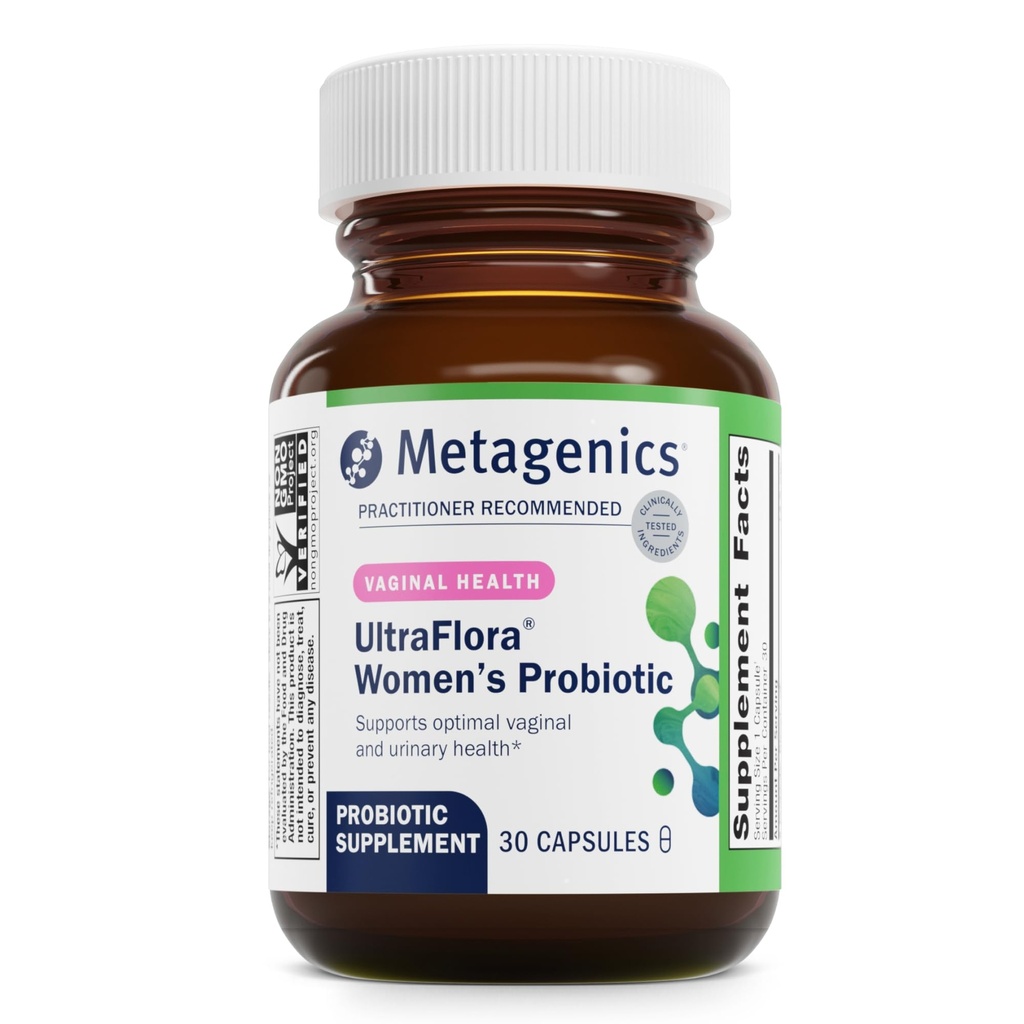 Metagenics UltraFlora Women’s Probiotic – Shelf-Stable Supplement für Vaginal Health, Yeast Balance & Urinary Comfort – mit Lactobacillus GR-1 & RC-14 – Non-GMO – 30 Kapseln*