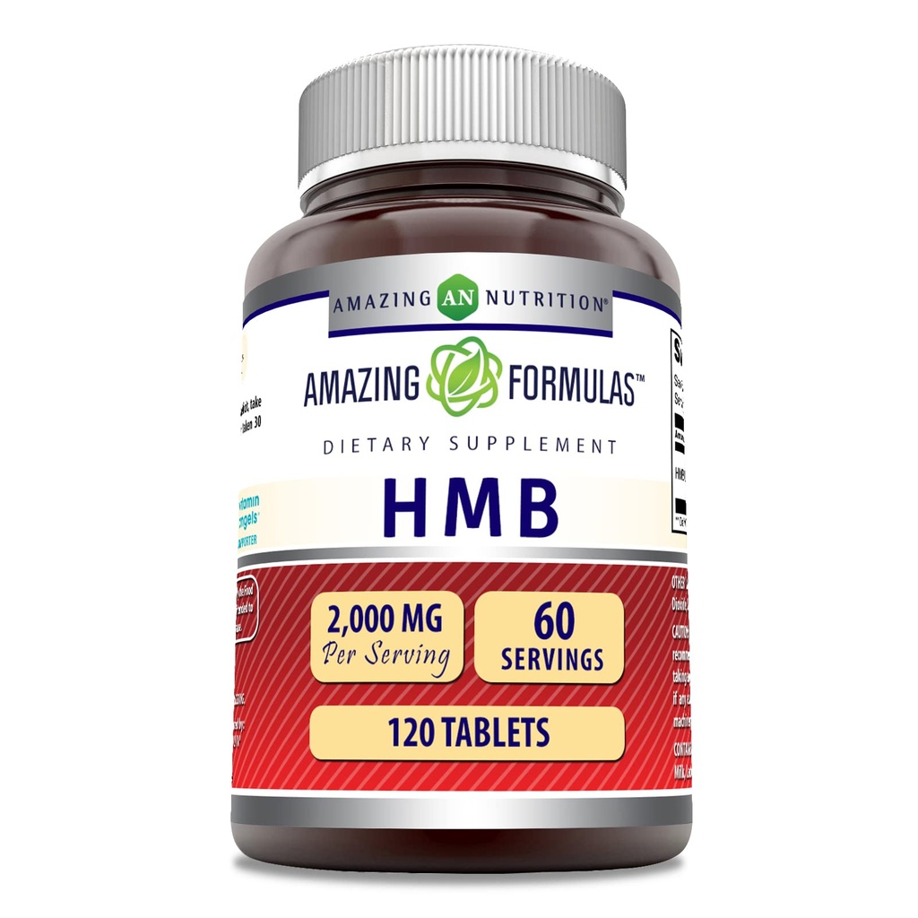 Erstaunliche Formeln HMB (Beta-Hydroxy Beta-Methylbutyrat) Ergänzung | 2000 Mg pro Servieren | 120 Tabletten | Non-GMO | Gluten Free | Made in USA