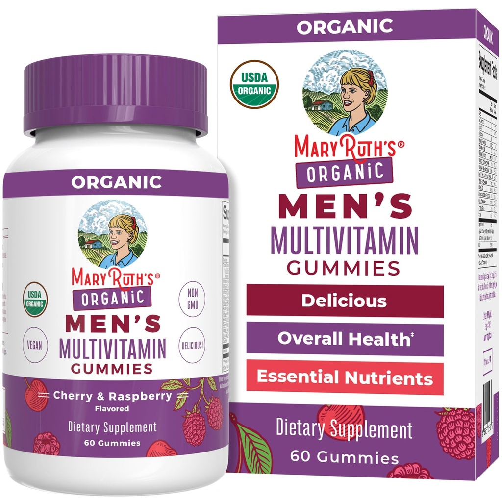 MaryRuth Organics Mens Vitamin Gummy | USDA | Vegan | Tägliche Multivitamine für Immununterstützung | Non-GMO | Glutenfrei | 60 Count