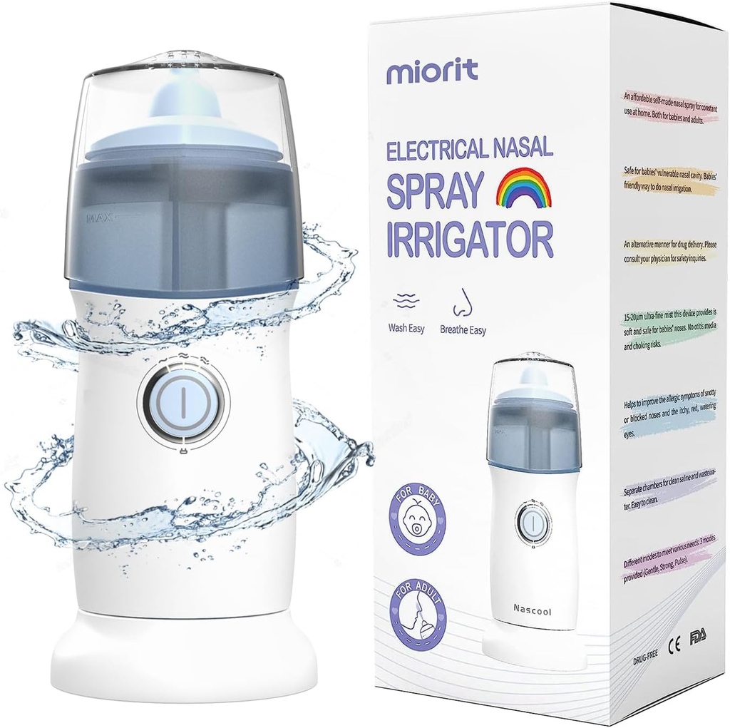 Nasal Irrigator mit Gental Spray - Ultra Fine Mist - Bewässerung für Sinus Relief - Nasenreiniger Aspirator System - Wasserdicht