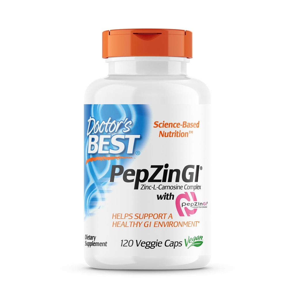Jarrow Formulas 250mg Lactoferrin 60 Kapseln & Doctor's Best PepZin GI Zink-L-Carnosine Complex 120 Veggie Caps Verdauungshilfe