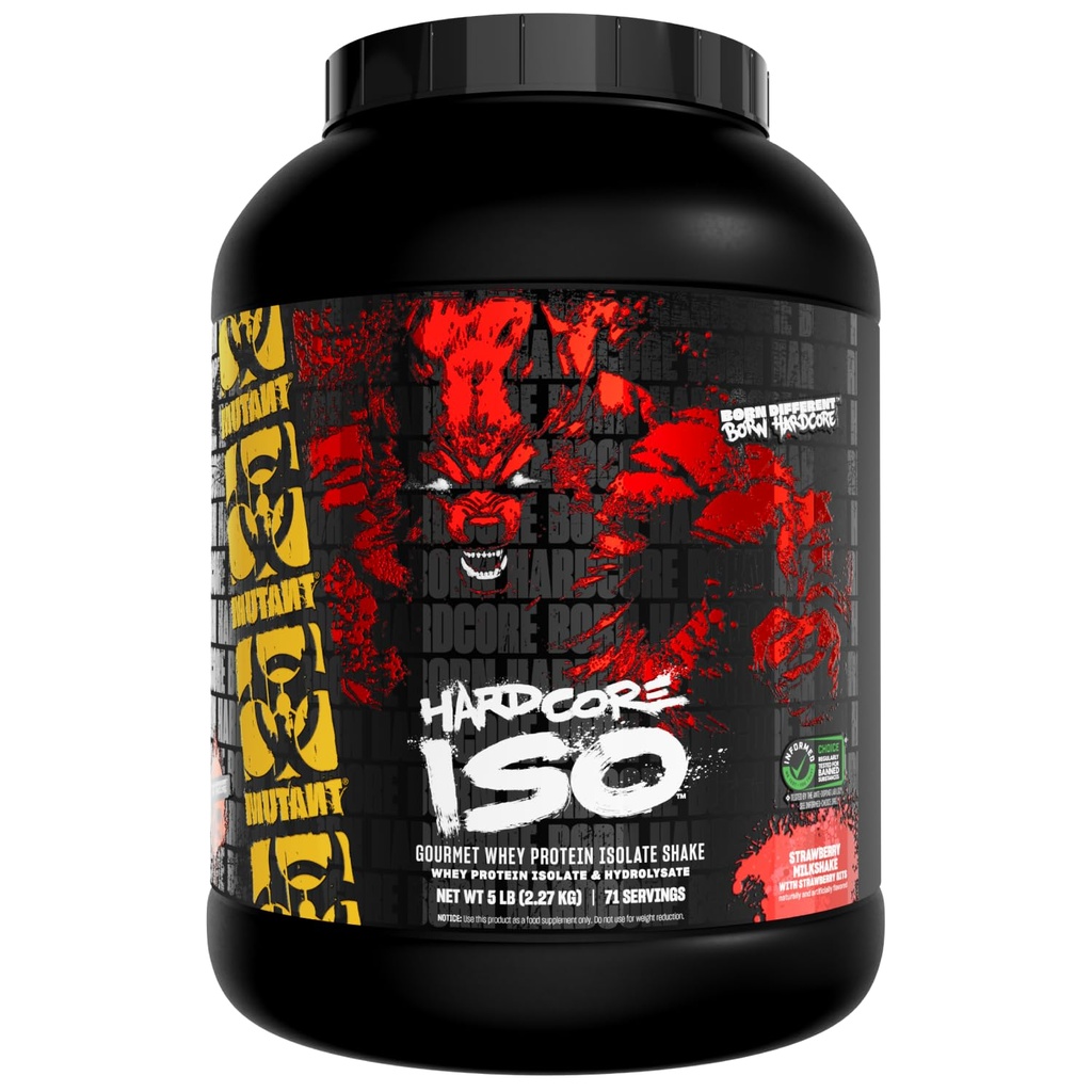 Mutant ISO Surge Whey Protein Isolate Pulver Acts schnell zu helfen, Muskel, Masse und Stärke, 5 lb - Erdbeermilchshake