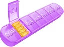 Wöchentliche Pille Organizer 1 Mal am Tag, Reise Pille Box 7 Tage Extra große Komponenten Vitamin Halter, Tägliche Pille Container 7day XL Medizinspender für Fischöl Fall (Purple)