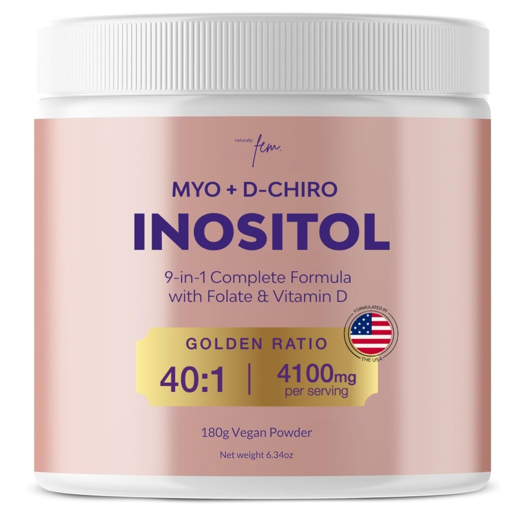 QSTA Myo-Inositol & D-Chiro Inositol Ergänzung für Frauen 4100mg (40:1 Ratio) – 9-in-1 Hormonal & Metabolic Unterstützung mit PCOS Multivitamins. Inositol-Pulverergänzung für Hormonbilanz