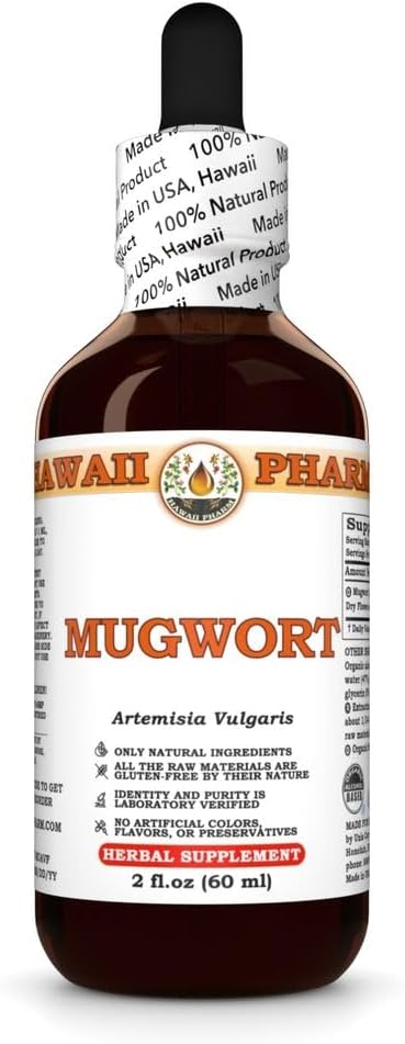 Hawaii Pharm Mugwort Extract, Tincture for Energy Boost, unterstützt Entspannung, Eases Digestion, fördert Liver Function, fördert Blutzirkulation, verbessert Schlaf - 2 fl.oz