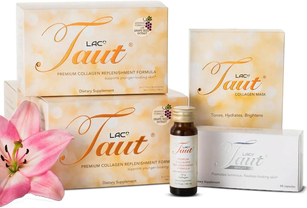 TAUT Premium Advanced Collagen - Flüssiges Kollagen für Frauen Collagen Drink Erweiterte Formel für Hydration, Vitamine C, Falten, Fine Lines und Sagging Skin - Beste flüssige Kollagen