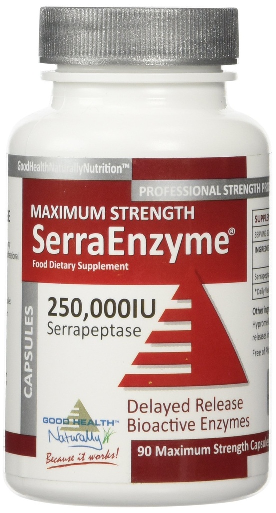 Serra Enzyme Serrapeptase Supplement - Klare Lunge und Sinuses, Proteolytic, Digestive Cleanse | 250.000 IU - Maximale Stärke | 90 Kapseln