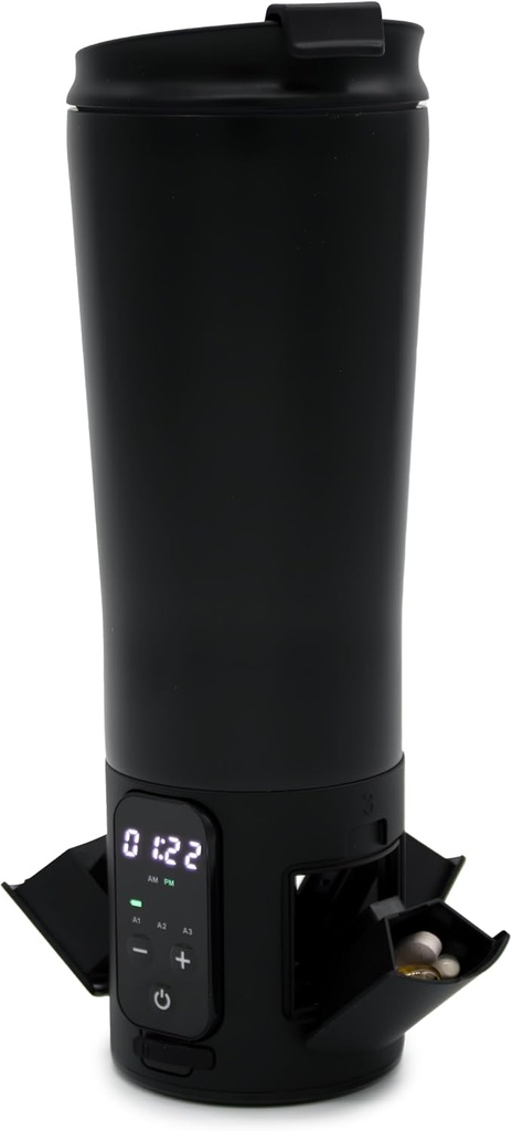 e-Pill Smart 12.5 oz Edelstahl-Tubler Wasserflasche Pille Organizer und Medizin Reminder