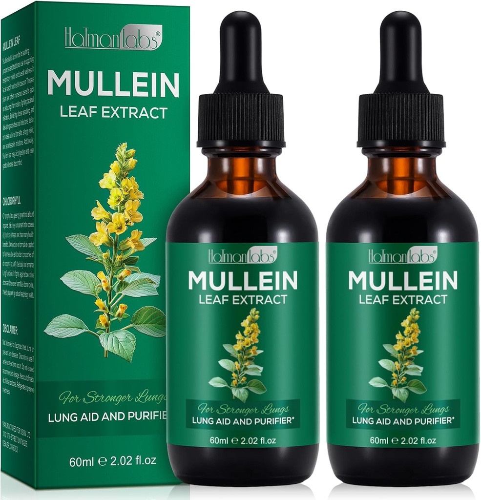 Mullein Blatt Extrakt Mullein Blatt Extrakt für Lungs Mullein Tropfen Mullein Leaf Lung Cleanse Supplement 4.04 Fl.Oz
