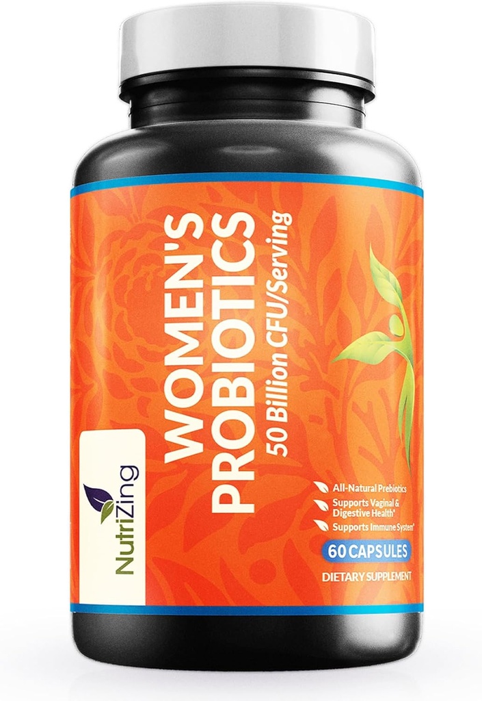NutriZing Womens Probiotic for Gut Health - 50 Billion CFU - Präbiotika und Probiotika für Frauen Verdauungsgesundheit & pH Balance - Lactobacillus Reuteri & Rhamnosus Supplements - Vaginale Unterstützung