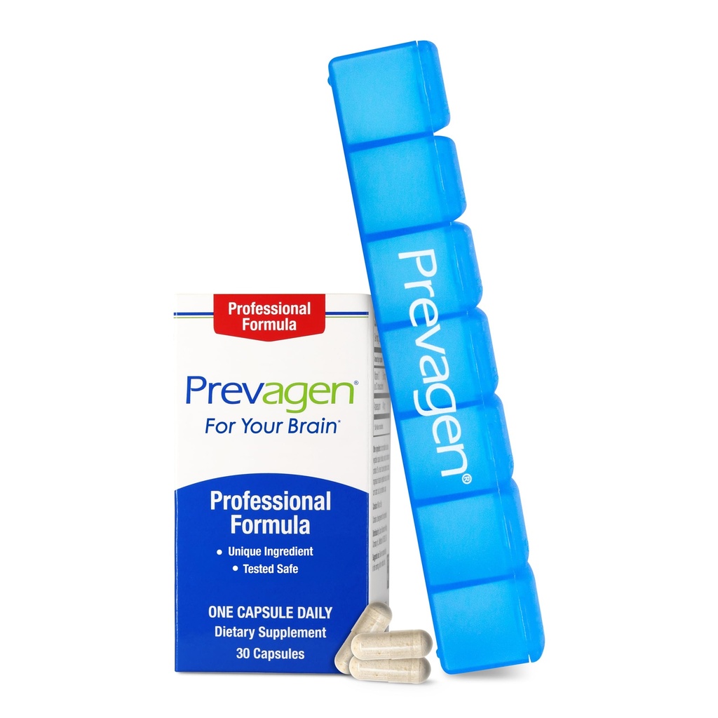 Prevagen Professional Formula - 30 Kapseln (1 Monat Versorgung) | Formuliert für Ihr Gehirn | 40mg Apoaequorin Plus Vitamin D3 mit 7-Tag Pille Minder
