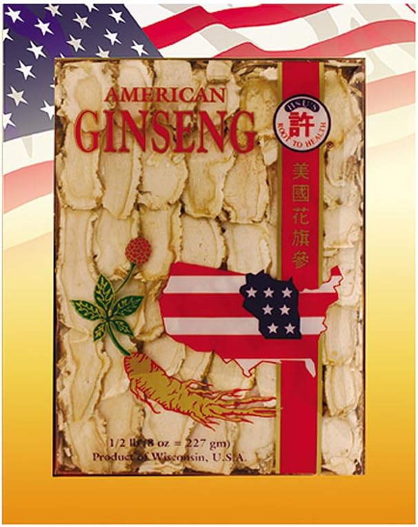 Hsu's Ginseng SKU 126-8 | Mixed Medium-Large Slices | Cultivated American Ginseng from Marathon County, Wisconsin USA | 花 Dediziert 西 8oz Box,