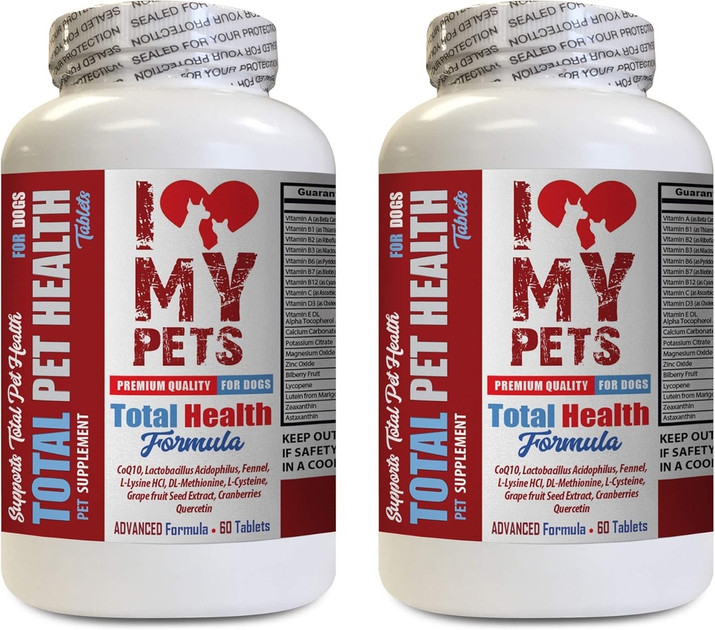 I LOVE MY PETS LLC Hundeimmunität - Hund Total PET Gesundheit - Premium Formel - Best Complex - Hund Vitamin a - 2 Flaschen (120 Bäume)