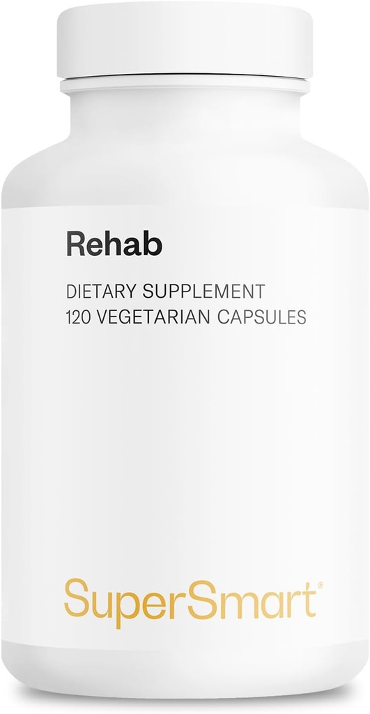 Supersmart - Rehab (erweiterte Formel) - mit Kudzu, Silymarin, Ginger Root, Benfotiamine - All-in-1 Supplement | Non-GMO & Gluten Free - 120 vegetarische Kapseln