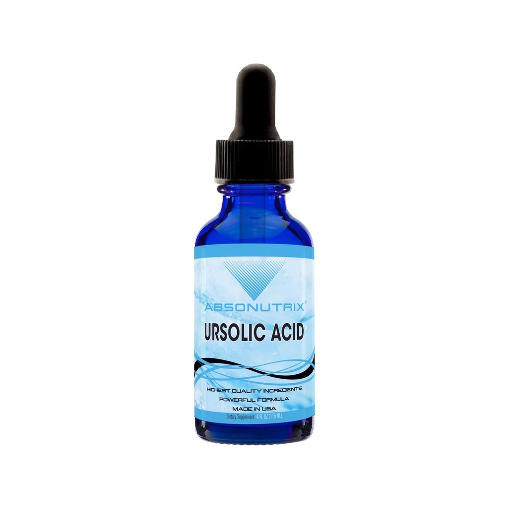 Absonutrix Ursolsäure 590mg, 4 Fl Oz Bottle, 200 hochwirksame Servierungen, hohe Bioverfügbarkeit, schnelle Absorption, Third-Party Tested, GMP-zertifiziert, Non-GMO, Cruelty-Free Products, Made in USA