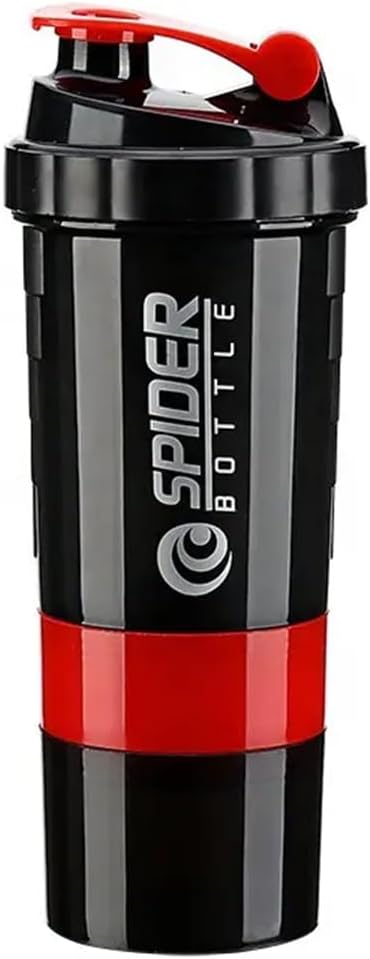 5 In 1 Protein Shaker Bottle - Professionelle Serie Shaker Bottle für Protein Shakes And Pre Workout Gym Bottle,With Powder Storage,Pill Tray,Mixing Ball,Shakes Cup (rot)
