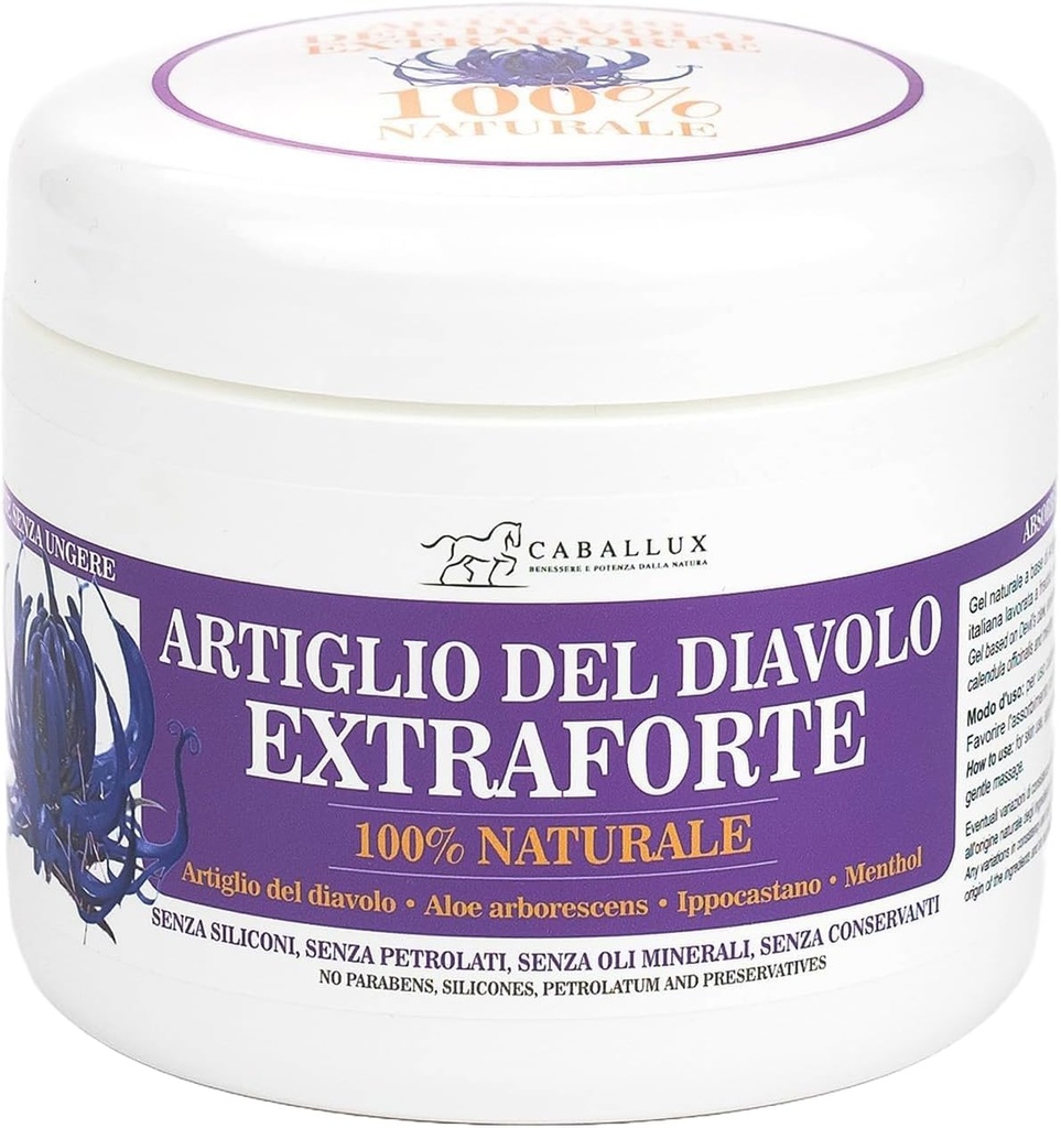 Devil's Claw Strong Gel 100% natürlich - angereichert mit italienischen Aloe Arborescens, Pferdekastanie, Menthol für Muskeln und Gelenke - 17 Oz