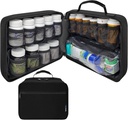 Große gepolsterte Modular Pillen Flasche Organizer, Medizintasche, Case, Träger für Medikamente, Vitamine und medizinische Versorgung - für Heimlagerung und Reisen - Schwarz (ohne Schloss)