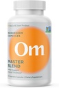 Om Master Blend Mushroom Capsules - Organic Mushroom Supplement mit 10 Pilzen und Ashwagandha – Unterstützung Immunität, Gut Health &amp; Stress Relief, 84 Graf (28 Servierungen)