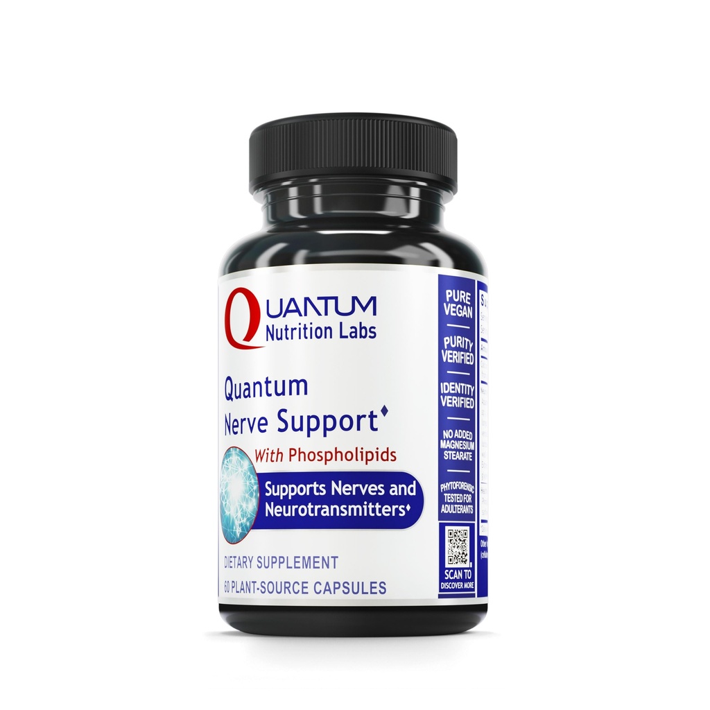 Quantum Nutrition Labs Nerve Support - Nerve Health Supplements, Brain Supplements, Nootropic mit Rhodiola Rosea, Brain & Nerve Health - 60 vegetarische Kapseln