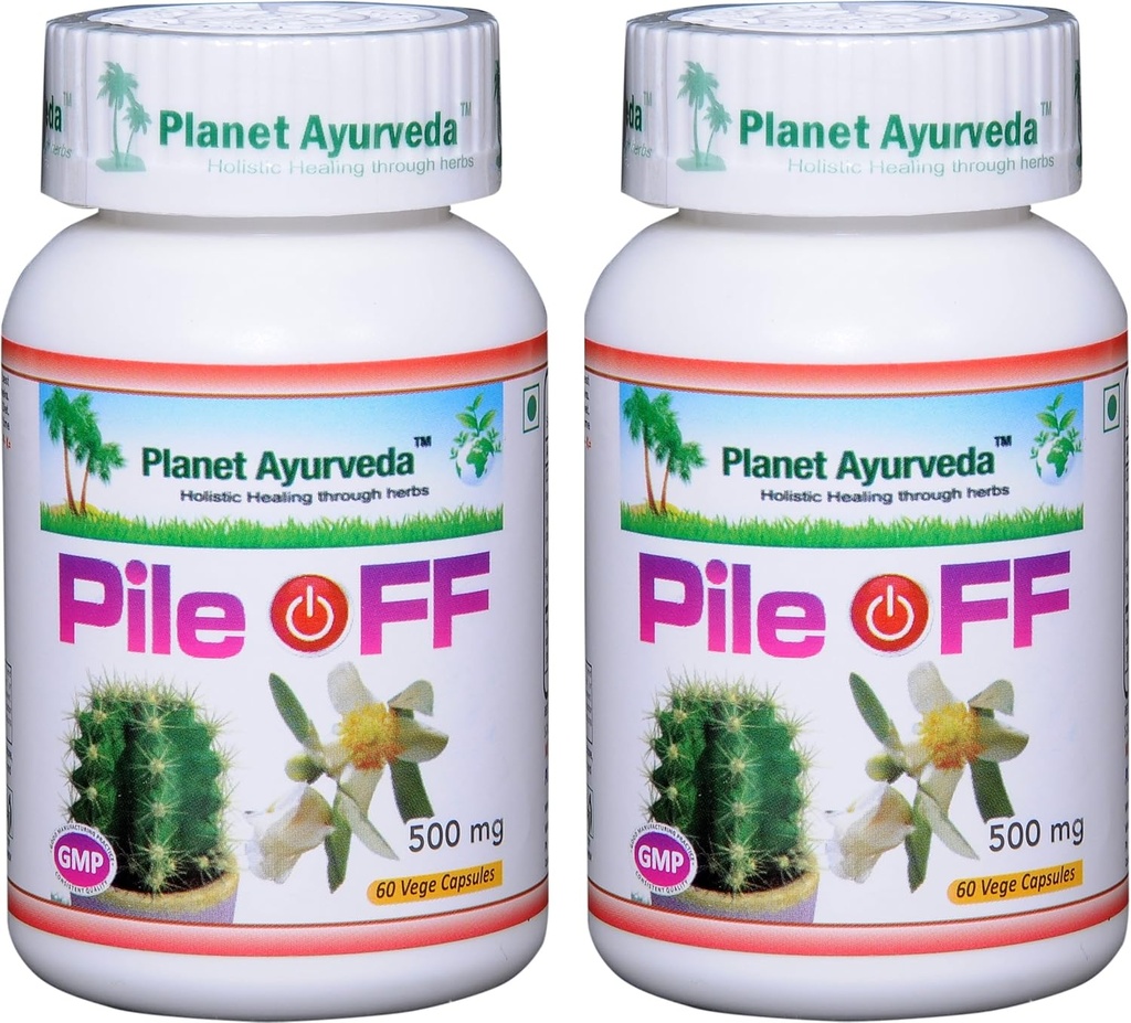 Planet Ayurveda Pile Off, 500mg Veg Kapseln - 2 Flaschen