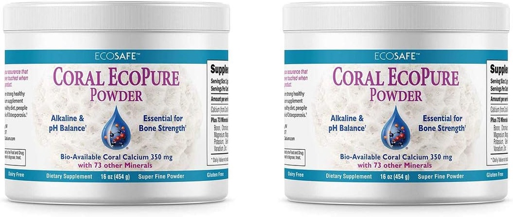 Ecopure Coral Calcium Pulver mit Trace Minerals - 16 Unzen