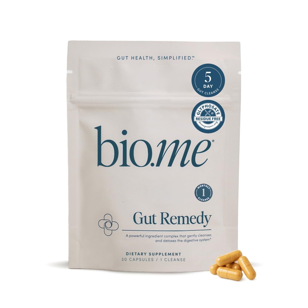 Biome Gut Remedy Kapseln mit Berberine (5 Tage Reinigung, 1 Monat Versorgung, 30 Kapseln), Gut Cleanse mit Magnesium Citrat, Immunolin, L-Glutamin - Reset Digestive System, Rebalance Microbiome