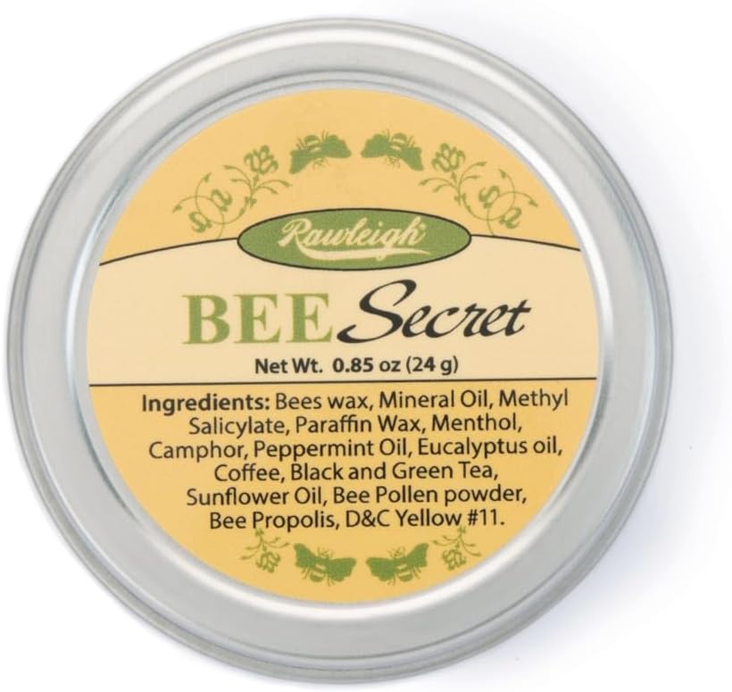 Rawleigh Bee Secret Soothing Balm: 0.85 oz, All-Naturbalm für Sore Muscles, Aches, Bites, Cold Sores, Kopfschmerzen mit Bienenwachs, Pollen & Propolis + Peppermint & Eucalyptus Öle, Packung von 1