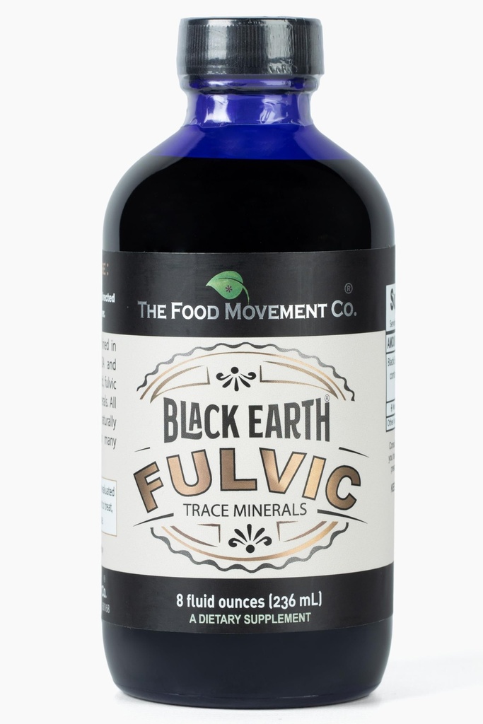 Das FOOD MOVEMENT CO. Schwarze Erde Fulvic Säure - Humic Fulvic Minerals mit Elektrolyten für Verdauungs-Gesundheit und Bewegung Erholung, 8 oz Trace Minerals Supplement