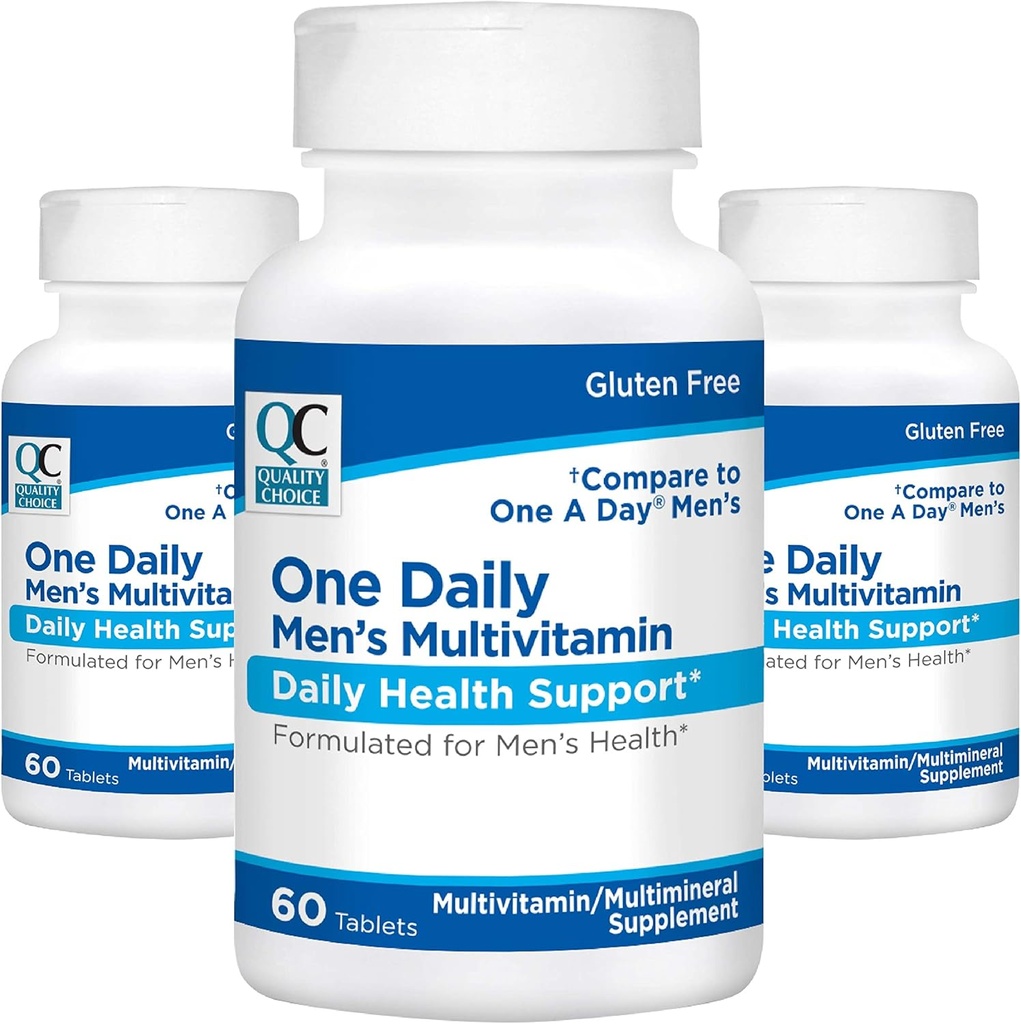 Qualität Wahl Mens One Daily Multivitamin mit Vitaminen A C D E B (1, 2, & 6) und Mineralische Ergänzungen in 60 Zähler Flaschen (3 Pack)