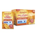 Emergen-C 1000mg Vitamin C Pulver für tägliche Immununterstützung Koffeinfreie Vitamin C Ergänzungen mit Zink und Mangan, B Vitamine und Elektrolyte, Super Orange Flavor - 30 Count